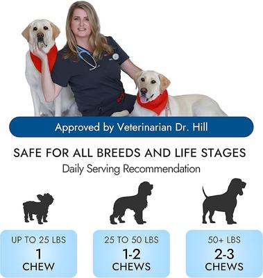 Beef Flavored Calming Chews Supplement for Dogs, 60 count