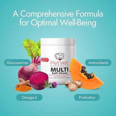 Beef Flavored Multi Soft Chews Immune Supplement for Dogs, 60 count