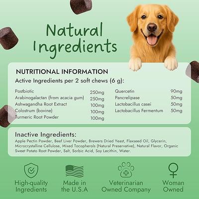 Beef Flavored Chews Allergy Relief Supplement for Dogs, 60 count