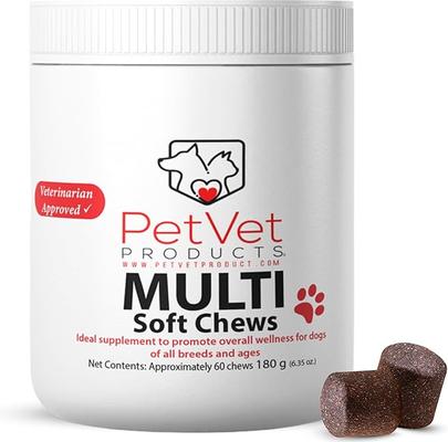 Beef Flavored Multi Soft Chews Immune Supplement for Dogs, 60 count