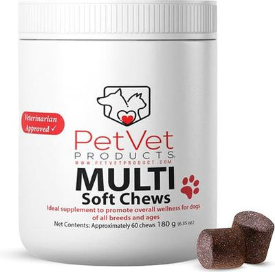Beef Flavored Multi Soft Chews Immune Supplement for Dogs, 60 count
