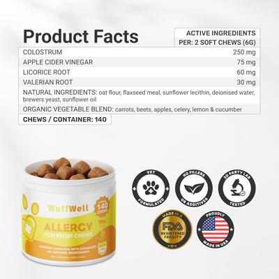 Allergy Supplement Chews for Dogs, 140 count