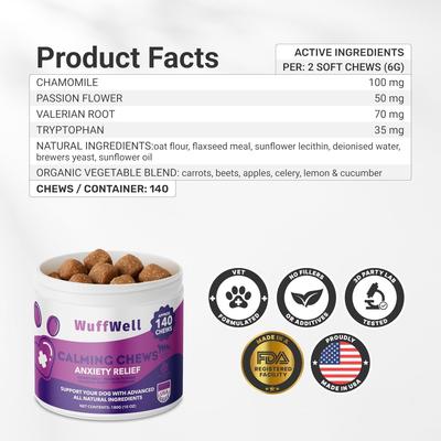 Calming Supplement Chews for Dogs, 140 count