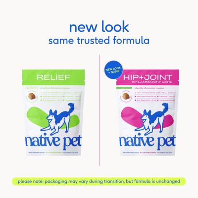 Native Pet, Hip+Joint Inflammatory Care Chews, Mejillón de Labios Verdes + Polifenoles + Cúrcuma + Colágeno, sabor Pollo, Perros, 30 / 60 / 120 masticables