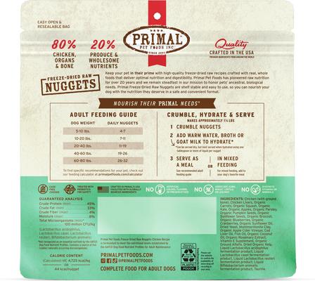 Chicken Formula Nuggets Grain-Free Raw Freeze-Dried Dog Food, 5.5-oz bag