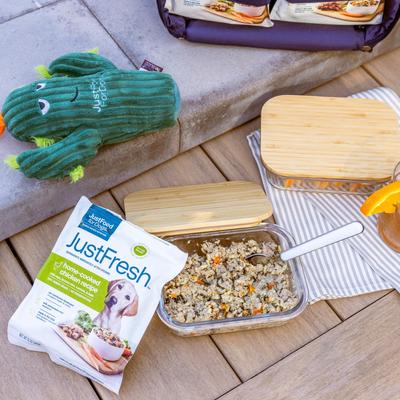 Bundle: JustFoodForDogs JustFresh Human Grade Home-Cooked Chicken & Beef Fresh Dog Food Combo, 12-oz pouch, case of 14 (7 Beef + 7 Chicken)