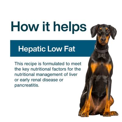 Alimento fresco para perros de grado humano congelado bajo en grasa Veterinary Diet Hepatic Support, bolsa de 18 oz, caja de 7