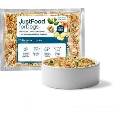 Alimento fresco para perros de grado humano congelado bajo en grasa Veterinary Diet Hepatic Support, bolsa de 18 oz, caja de 7