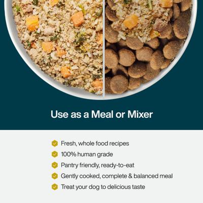 Alimento fresco para cachorros con pescado y pollo, paquete variado, bolsa de 18 oz, caja de 7