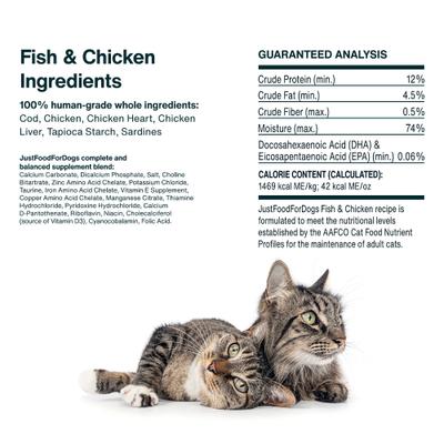 Fish & Chicken Recipe Frozen Human-Grade Fresh Cat Food, 18-oz pouch, case of 7