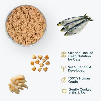 Fish & Chicken Recipe Frozen Human-Grade Fresh Cat Food, 18-oz pouch, case of 7