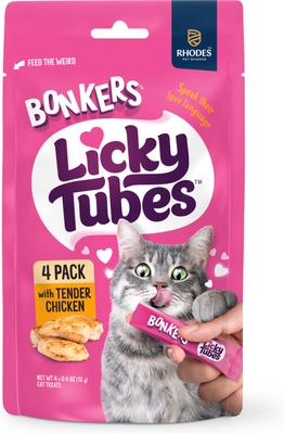 Licky Tubes Grain-Free Tender Chicken Flavored Lickable Cat Treats, 4 tubes