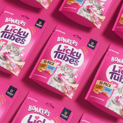 Licky Tubes Grain-Free Wet Chicken & Salmon Flavored Lickable Cat Treats, 18 tubes