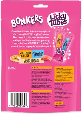 Licky Tubes Grain-Free Wet Chicken & Salmon Flavored Lickable Cat Treats, 18 tubes