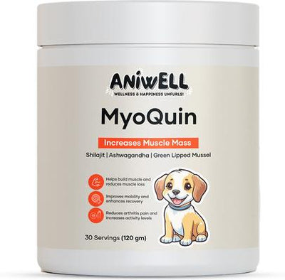 MyoQuin - Suplemento para el control de peso en polvo para perros, frasco de 120 g