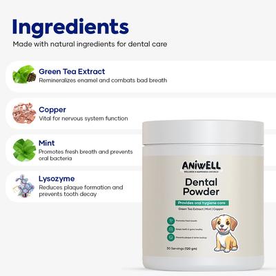 Dental Powder Supplement for Dogs, 120-g jar