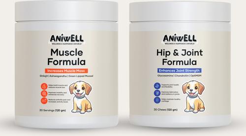 Power Pack Hip & Joint Formula & Muscle Formula Chew Supplement for Dogs, 60 count