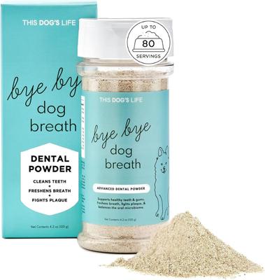 Bye Bye Dog Breath Dental Powder for Dogs, 120-g jar