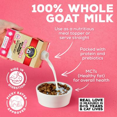 Gut Health Support Goat Milk All-Natural Dog & Cat Food Topper, 16-fl oz