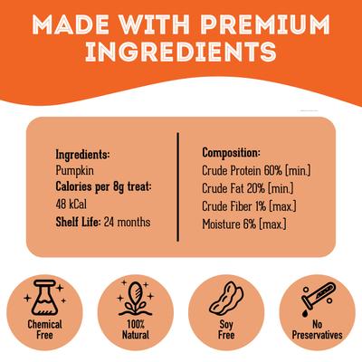 Pumpkin Grain-Free Dehydrated Dog & Cat Treats, 2.82-oz bag