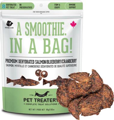 Salmon, Blueberry, & Cranberry Grain-Free Dehydrated Dog & Cat Treats, 2.82-oz bag