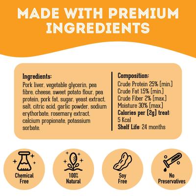 It's like a Healthy Bacon Cheeseburger Pork & Cheese Soft Chew Dog & Cat Treats, 6.17-oz bag