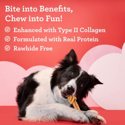 CollaYUMS Knots Plus Collagen Chicken & Peanut Butter Flavor Dog Treat Chew, 8 count