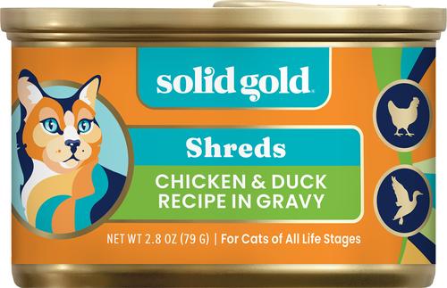 Nature's Harmony Chicken & Duck Grain-Free Shreds in Gravy Wet Cat Food, 2.8-oz can, 12 count