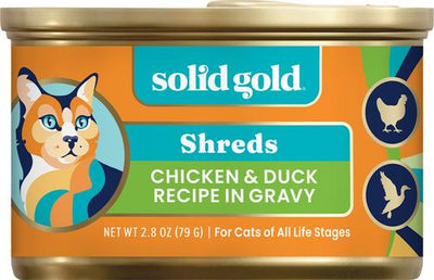Nature's Harmony Chicken & Duck Grain-Free Shreds in Gravy Wet Cat Food, 2.8-oz can, 12 count