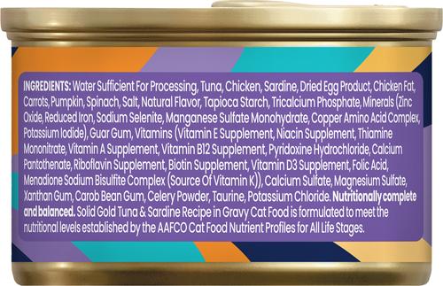 Flavorful Feast Real Tuna & Sardine Grain-Free Gravy Pate Wet Cat Food, 3-oz, case of 12