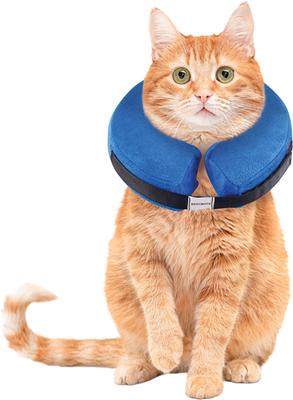 Collar inflable protector para recuperación de mascotas, suave y no obstruye la visión, para perros y gatos, color rosquilla y fresa, grande