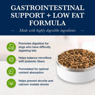 GI Gastrointestinal Support Low Fat Dry Dog Food, 6-lb bag