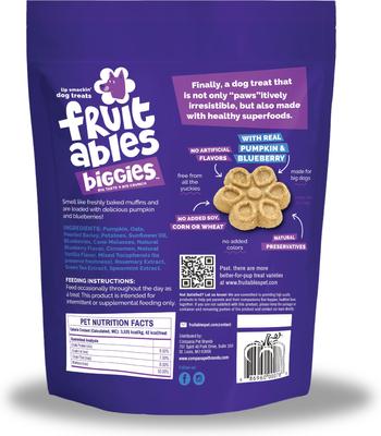 Biggies with Real Pumpkin & Blueberry Dog Treats, 16-oz bag