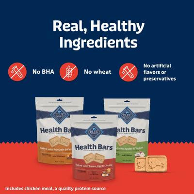 Health Bars Natural Crunchy Variety Pack Dog Treats Biscuits, 16-oz bag, 3 count