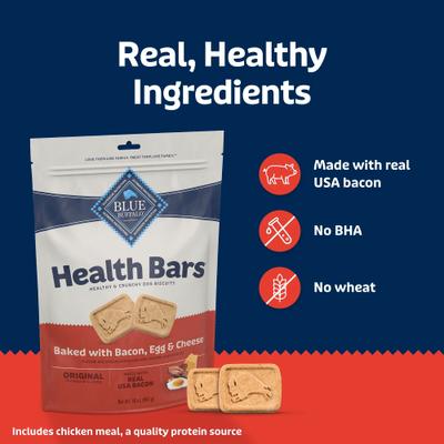 Health Bars Baked with Bacon, Egg & Cheese Dog Treats, 16-oz bag