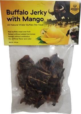 Water Buffalo Jerky with Mango Dog Treats, 100-gram
