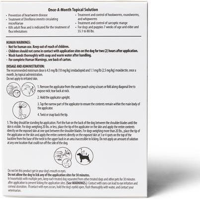 Solución tópica para perros de 24 a 40 kg (caja azul), 6 dosis (suministro para 6 meses)