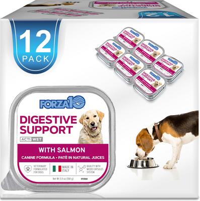 Actiwet Digestive Support with Salmon Wet Dog Food, 3.5-oz, case of 12