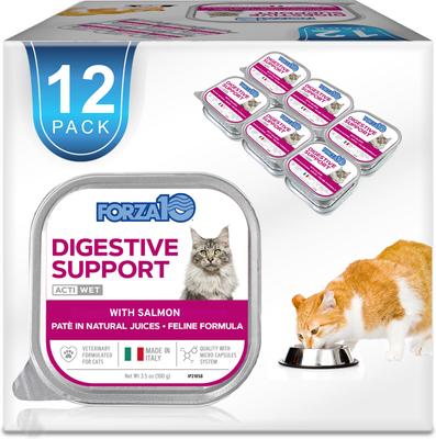 Actiwet Digestive Support with Salmon Wet Cat Food, 3.5-oz, case of 12