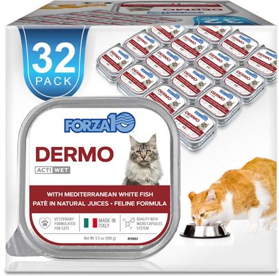 ActiWet Dermo Support with Mediterranean White Fish Canned Cat Food, 3.5-oz, case of 32
