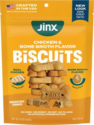 Chicken & Bone Broth Biscuits Crunchy Dog Treats, 16-oz bag