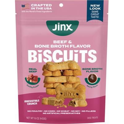 Galletas crujientes de caldo de res y hueso para perros, bolsa de 16 oz