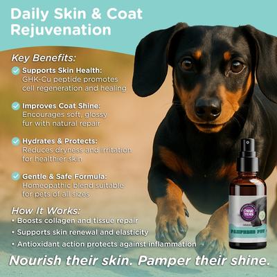 Pampered Pet Skin & Coat Supplement Spray for Dogs & Cats, 2-fl oz bottle