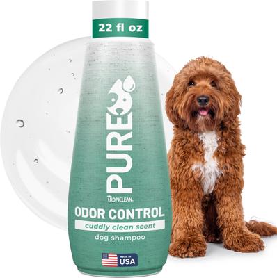 Champú para perros y gatos PURE Cuddly Clean con control de olores, botella de 22 onzas líquidas