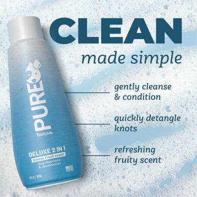 PURE Breezy Fresh Deluxe 2 in 1 Dog & Cat Shampoo, 22-fl oz bottle