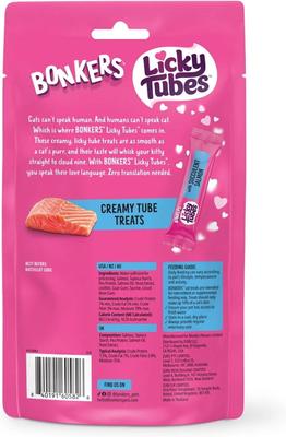 Licky Tubes Grain-Free Wet Succulent Salmon Flavored Lickable Cat Treats, 4 tubes