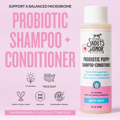 Happy Puppy Probiotic Cat & Dog Shampoo & Conditioner, 16-fl oz bottle