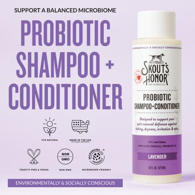 Probiotic Lavender Pet Shampoo & Conditioner, 16-fl oz bottle