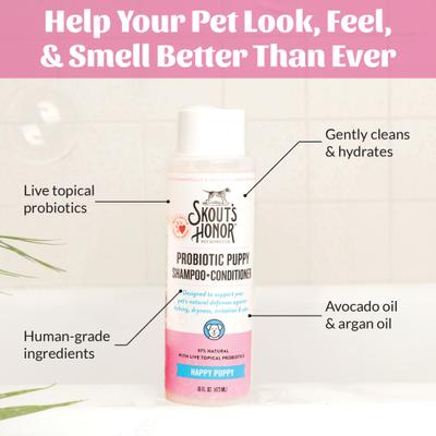 Happy Puppy Probiotic Cat & Dog Shampoo & Conditioner, 16-fl oz bottle