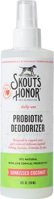 Desodorante en aerosol probiótico para perros y gatos con aroma a coco natural Sunkissed, botella de 8 onzas líquidas